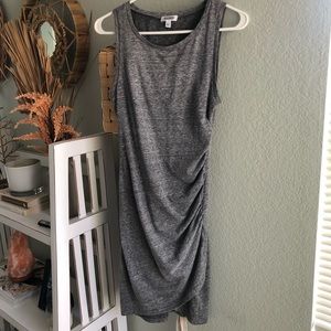 COMFY heather grey ruched maternity casual dress